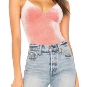 Pink Suede Bodysuit